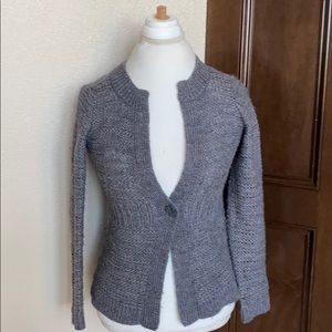 Loft One Button Knit Cardigan